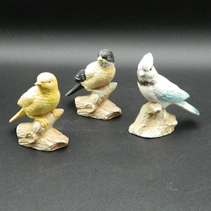 Porcelain Bird Trio by Whitney Designs, Radko International, Made in Taiwan 1989