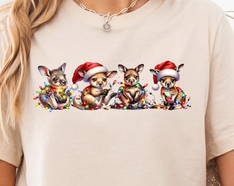 Kangaroo Shirt, Australian Christmas, Women's Christmas Shirts, Christmas Outfits Women, Aussie Cute Christmas Tshirt