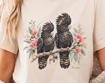 Black Cockatoo, Gift Bird Watchers, Native Australian Birds, Birding Shirt