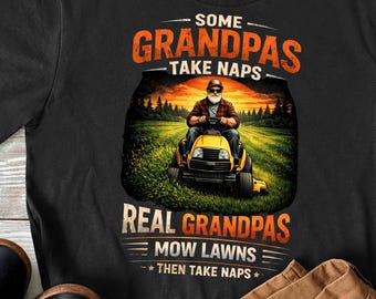 Camiseta de abuelo cortando el césped, regalo para abuelos, regalo del Día del Padre, camiseta divertida para abuelos