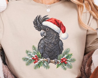 Black Cockatoo Australian Christmas Shirt, Womens Christmas Shirt, Bird Lover Gift