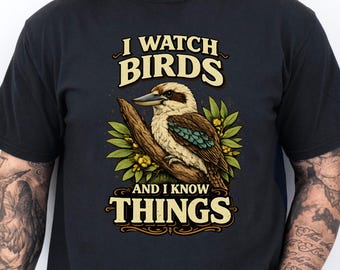 Camiseta de pájaros, camiseta para amantes de las aves, regalo para observadores de aves, regalo para observadores de aves, camiseta para ornitólogos, regalo para observadores de aves, observo aves y sé cosas