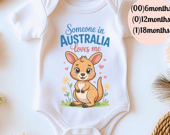 Alguien en Australia me ama, regalo para bebé australiano, bebé recién nacido, regalo australiano en el extranjero, bebé recién nacido en Australia, regalo para bebé koala