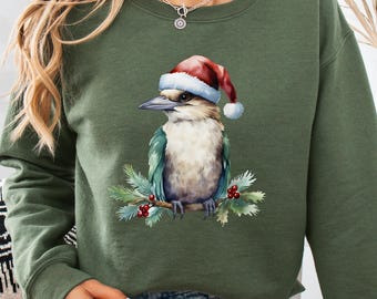 Kookaburra Australian Christmas Sweatshirt, Womens Christmas Shirt, Bird Lover Gift