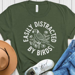 Easily Distracted by Birds, Rainbow lorikeet t-shirt, Australian Birds, Gift for Bird Watcher, Bird Lover Shirt, Gift For Bird lover