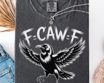 Chemise drôle de corbeau F-Caw-F, chemise oiseau noir, corbeau noir, corbeau, cadeau impertinent drôle d'amant de corbeau, chemise corbeau au clair de lune de corbeau noir, t-shirt sarcastique