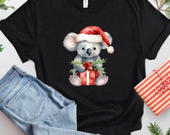 Camiseta navideña de koala australiano: camiseta familiar a juego