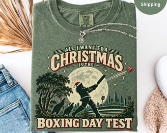 Cricket Christmas Shirt, Mens Christmas Outfit, All I Want For Christmas Is The Boxing Day Test Tshirt, Australian Christmas Gifts