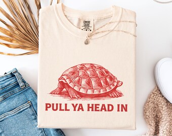 Camiseta Pull Ya Head In, camiseta vintage australiana de tortuga, camiseta de tortuga, jerga australiana divertida, regalo para ella o para él, ropa para el Día de Australia