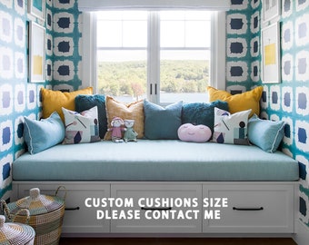 Custom cotton stool cushions, sofa cushions, chair cushions, blue window cushions, and special-shaped sizes can all be customized.