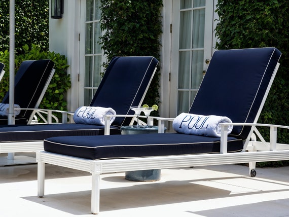 Navy Blue Outdoor Cushion Waterproof and Stain Resistant Cushion Fade Resistant Outdoor Cushion Beach Chair Cushion Custom Size. Etsy