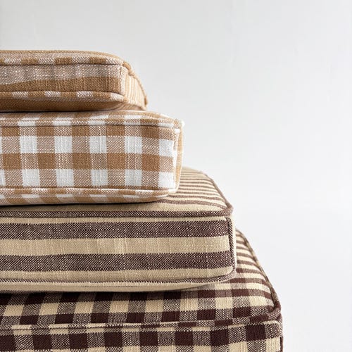 Coussin de siège de fenêtre rayé personnalisé avec mousse, lavable et durable