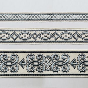 Beige cotton embroidery trim, decorative ribbons, curtain trim, throw pillow trim.