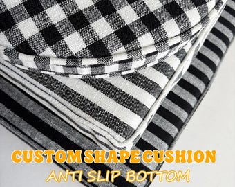 Custom Shape Bench Cushion, Anti-slip Bottom Cushion Cover