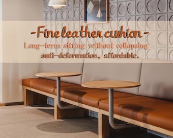 Brown Waterproof Leather Cushion, Handmade Custom Backrest Cushion,   Living Room Upholstery