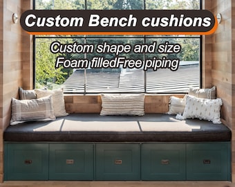 Cojín de ventana mirador personalizado, cojín de banco de interior, cojín gris oscuro, cojín de banco de ventana, cojines de algodón hechos a mano