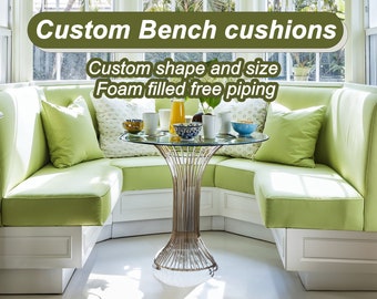 Cojín de asiento verde claro, cojín para ventana, cojín para banco de interior, cojines de algodón hechos a mano, cojín para ventana de tamaño personalizado
