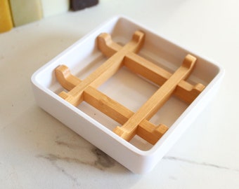 Bamboo Soap Tray | Soap Dish with Drain | Zero Waste Soap Dish | Biodegradable | Plastic Free Soap | Bar Soap Holder | Soap Lift
