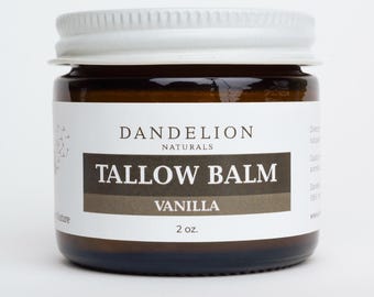 vanilla tallow balm | tallow face cream | face cream with tallow | face cream organic | moisturizer beef fat | grass fed tallow