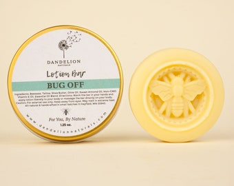 Bug Off Lotion Bar | Natural Insect Repellent | Bug Repellent Lotion | Citronella Geranium | Tallow Lotion Bar | Solid Lotion Bar