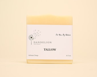Grass Fed Tallow Soap | Unscented Soap Bar | Face and Body Soap Bar | Baby Soap Bar | Old Fashion Soap