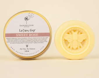 Rose Lotion Bar | Solid Lotion Bar | Tallow Lotion Bar | Vanilla Lotion Bar | Beeswax Lotion Bar | Lotion Bar Tin | Lotion Bar Shea Butter