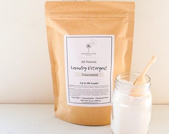 Powdered Laundry Detergent | Natural Laundry Soap | Laundry Detergent | Laundry Powder | Unscented Soap | Laundry Soap | Dandelion Naturals