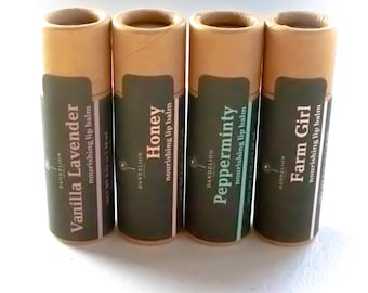 Lip Balm Pack | Tallow Lip Balm | Lip Butter | Chapstick | Eco Friendly Lip Balm | Shea Butter Lip Balm | Beeswax Lip Balm
