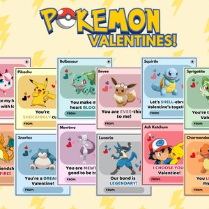 Cartes Pokémon Saint-Valentin, cartes Pokémon Saint-Valentin à échanger, cartes Saint-Valentin enfants pour l'école, Pikachu, fête de la Saint-Valentin en classe, bricolage
