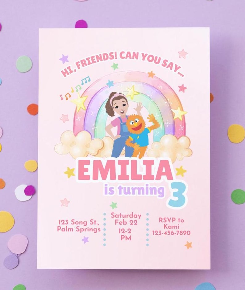 Ms Rachel Invitation, Ms Rachel Birthday Invitation, Digital Invitation ...