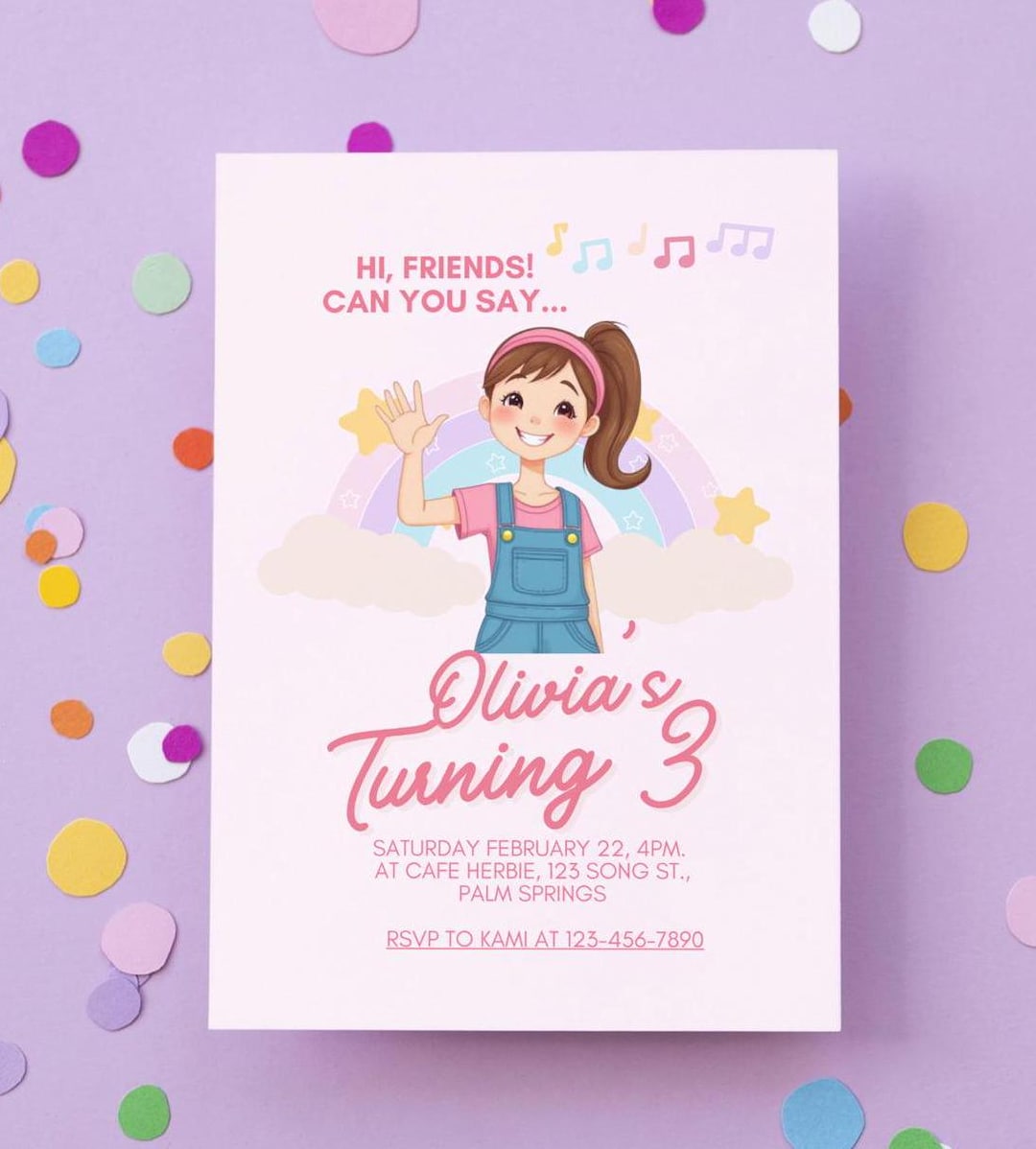 Ms Rachel Birthday Invitation, Editable Digital Invitation Template ...