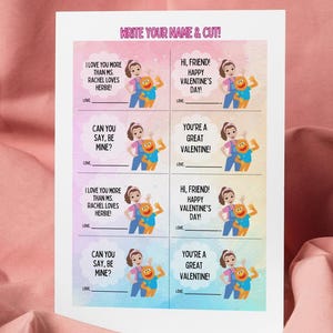 Tarjetas de San Valentín editables de la Sra. Rachel, tarjetas de San Valentín de Herbie, tarjetas de San Valentín para el aula, tarjetas para niños imprimibles, tarjetas personalizadas con canciones para los más pequeños