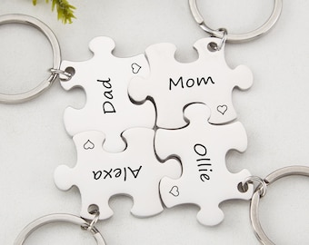 Cadeau pour couple, pièces de puzzle personnalisées, porte-clés pour elle et lui, anniversaire de couple, porte-clés amour, saint-valentin pour couple, cadeau petit ami