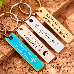 Drive Safe Keychain Custom Engraved Stainless Steel Rectangle Keychain Personalized Gift For Her Bar Keychain Metal Keyring Husband gift