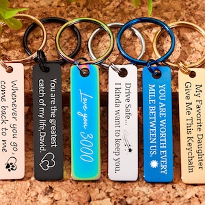 Stainless Steel Keychain Custom Engraved Key Chain Drive Safe Keychain Personalized Gifts for Her Best Friend Gifts Birthday Gift Boyfriend