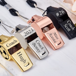 Personalized Whistle Necklace Custom Coach Whistle Necklace Engraved Stainless Outdoor Coach Whistle Personalized Sport Gift for Coach