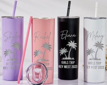 Personalized 20oz Vacation Tumbler With Staw,Custom Travel Mug,Engraved Tumbler,Insulated Tumbler,Beach Tumbler,girls trip gifts for her #01