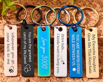 Stainless Steel Keychain Custom Engraved Key Chain Drive Safe Keychain Personalized Gifts for Her Best Friend Gifts Birthday Gift Boyfriend