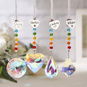 Personalized Keepsake Rainbow Sun Catcher,Memorial Keepsake Sun Catcher,Pet Memorial Gift,Pet Loss Gifts,Pet Remembrance,Rainbow Bridge