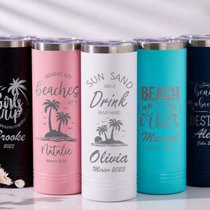 Personalized Tumbler With Staw,Travel Tumbler,Custom Engraved Beach Tumbler,Vacation Tumbler,Girls Trip Gift,Family Trip Gift for her #01