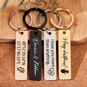 Stainless Steel Keychain Custom Engraved Key Chain Personalized Gifts ...