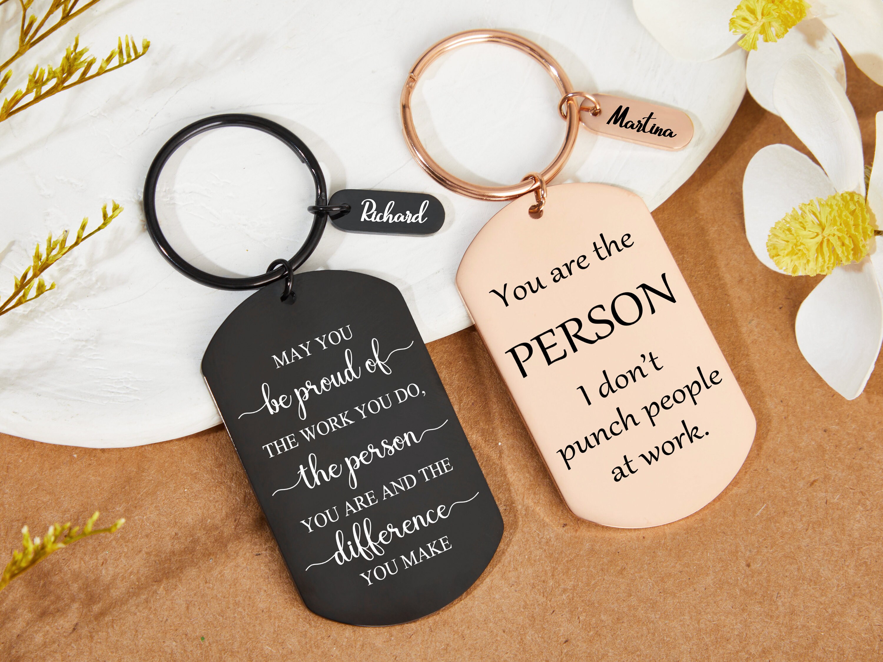 Positive Keychains Photo Keychains Bulk Thank You Keychains 72 PCS - Employee Appreciation ...
