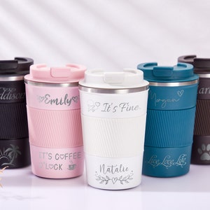 Travel Mug Personalized Coffee Cup Travel Mug Coffee Mug Custom Coffee Tumbler Employee Gifts for Women Coworkers Office Gift for her
