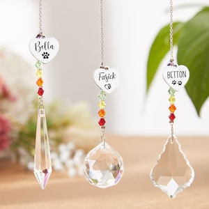 Regenbogenbrücke Haustier personalisiert, Sonnenfänger, Haustier-Erinnerungsgeschenk, personalisiertes Hunde-Erinnerungsgeschenk, Hund/Katze/Haustier-Erinnerung, Regenbogenbrücke-Geschenke