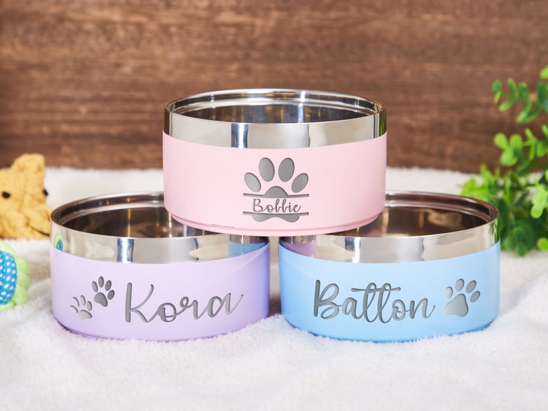 Custom Dog Bowl,Personalized Dog Food Bowl with Name,Dog Food/Water Bowls,Small-Large Bowls for Pet,Stainless Steel Cat Feeder Bowl Pet Gift zdjęcie 5