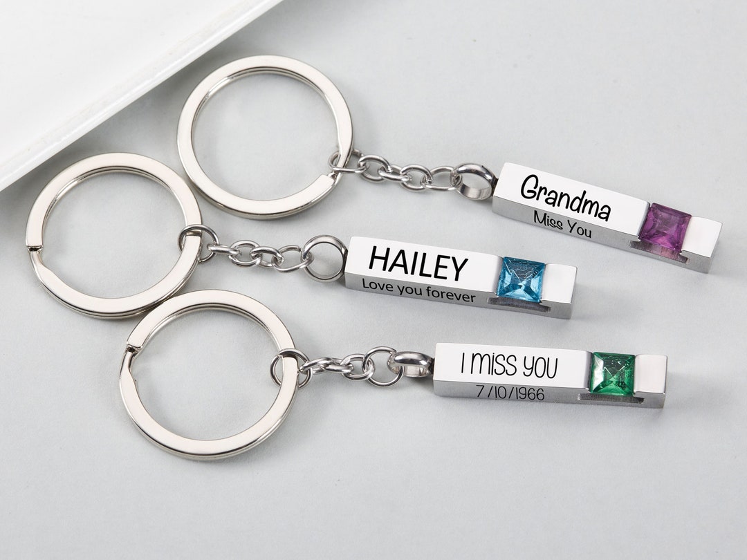 Personalized Ashes Bar Keyring Cremation Urn Keychain Custom Bar Ashes