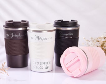 Personalized Coffee cup Travel coffee mug Insulated stainless steel cup Reusable travel mug Beach Cup mployee Gift Coworker Gift for her