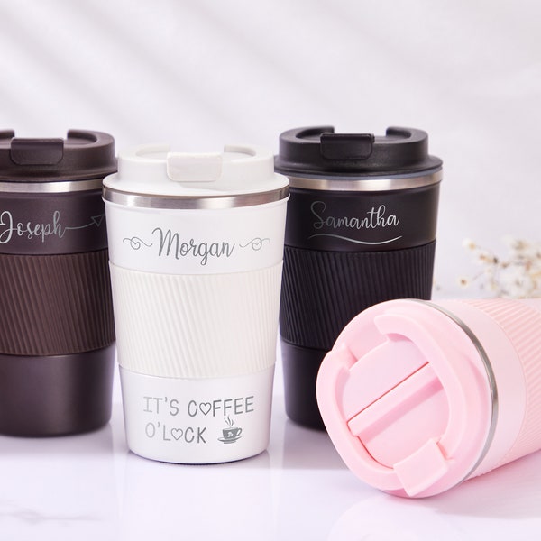 Personalized Coffee cup Travel coffee mug Insulated stainless steel cup Reusable travel mug Beach Cup mployee Gift Coworker Gift for her