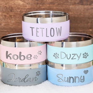 Custom Dog Bowl,Personalized Dog Food Bowl with Name,Dog Food/Water Bowls,Small-Large Bowls for Pet,Stainless Steel Cat Feeder Bowl Pet Gift