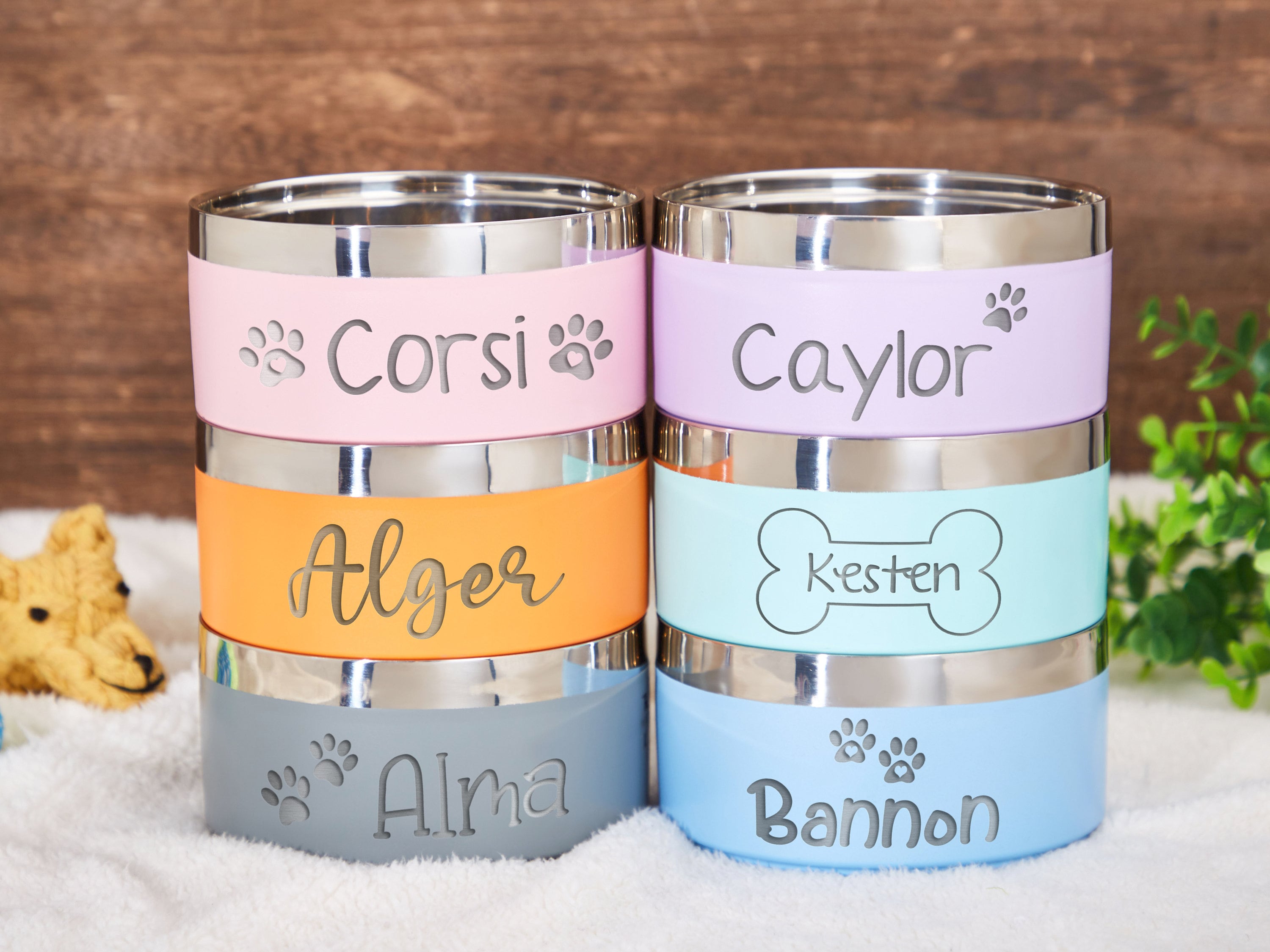 Custom Dog Bowl, Personalized Dog Food Bowl with Name, Dog Food/Water Bowls, Small-Large Bowls for Pet, Stainless Steel Cat Feeder Bowl Pet Gift